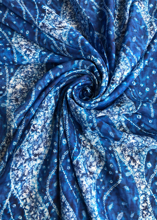 Blue Abstract Print Muslin