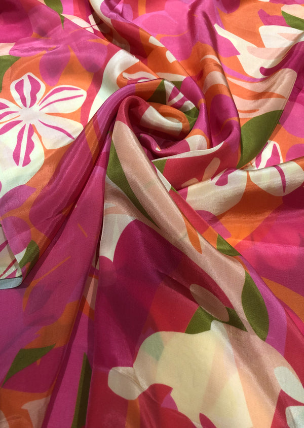Multicolor Floral Print Crepe
