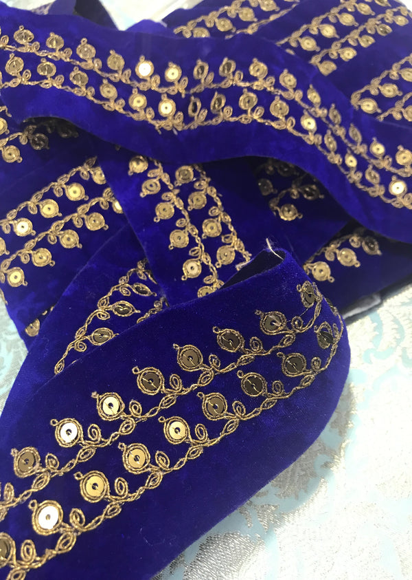 Blue Embroidered Border
