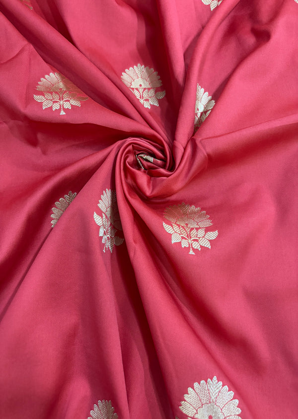 Red Flower Motif Brocade