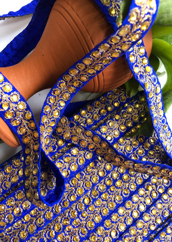 Blue Embroidered Border