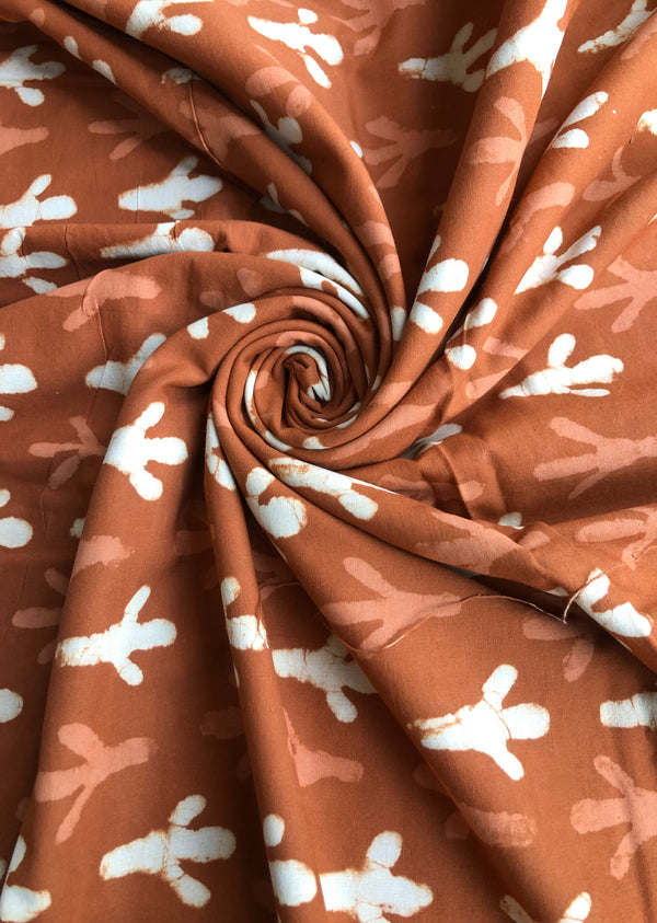 Brown Floral Print Dabu