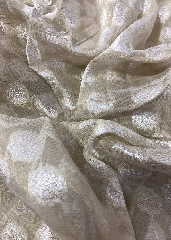 Golden Khadi Fabric with All-Over Boota