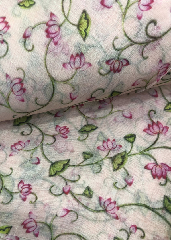 Light Pink Jaal Printed Chanderi