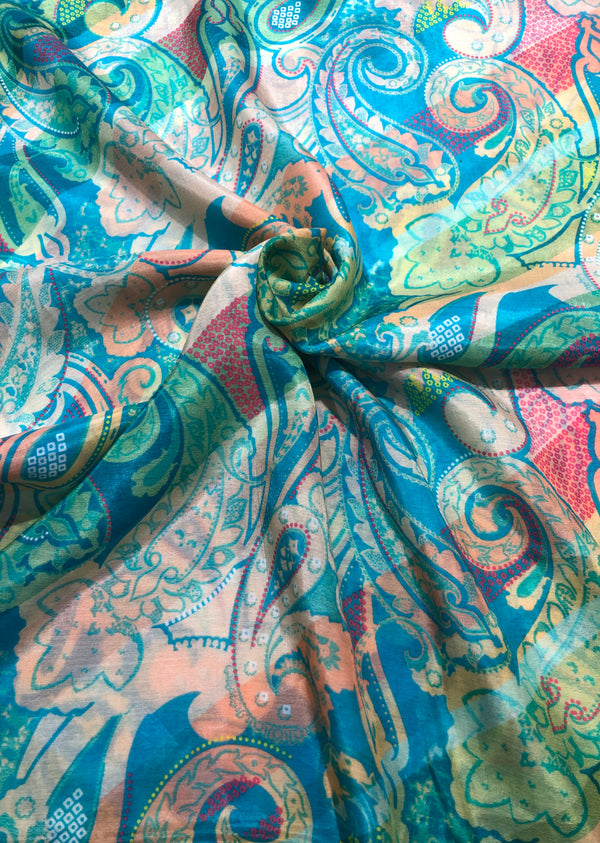 Multicolor Abstract Print Muslin