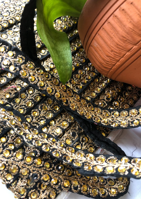Black Embroidered Border