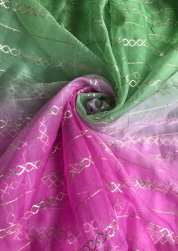 Shaded  Embroidered Organza