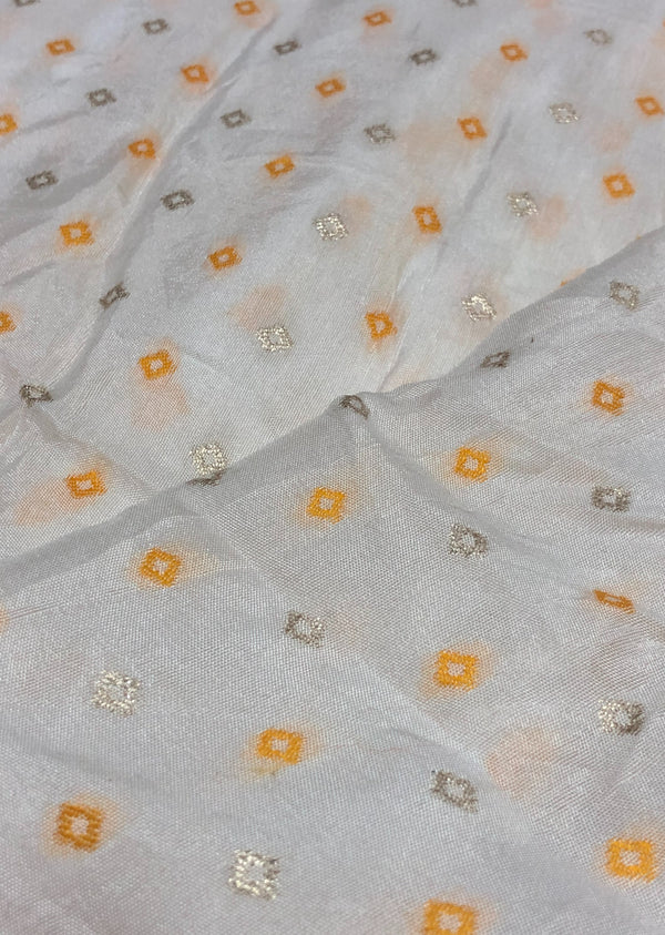 White Dyeable Khadi Fabric with Small Boota