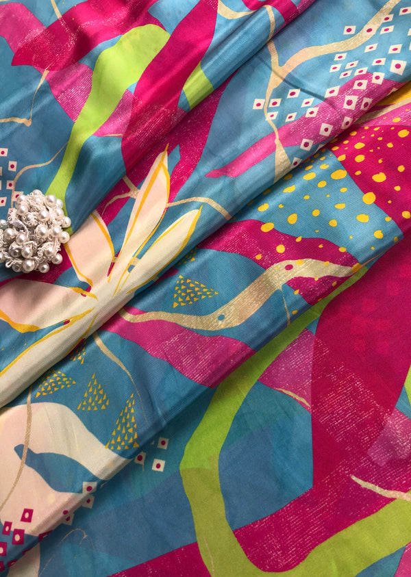 Multicolor Abstract Print Crepe