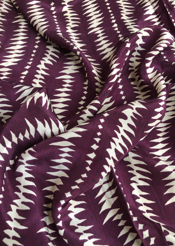 Violet Abstract Print Crepe