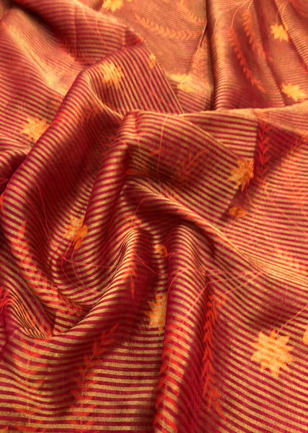 Red  Floral Print Tissue