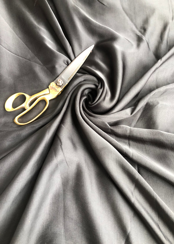 Black  Plain Mini Silk