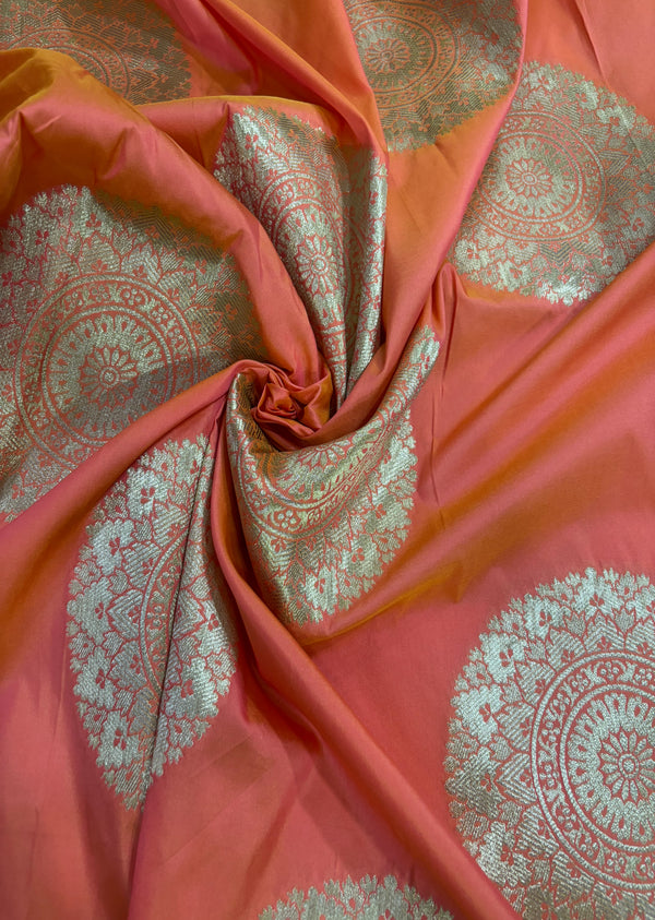 Orange Chakra Motif Brocade