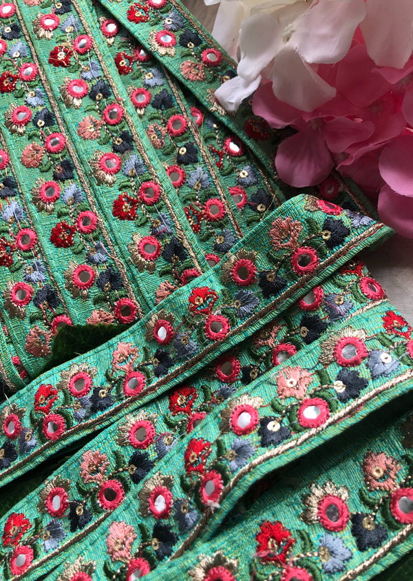 Pista Mirrorwork Embroidered Border