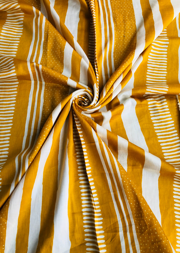 Yellow Abstract Print Cotton