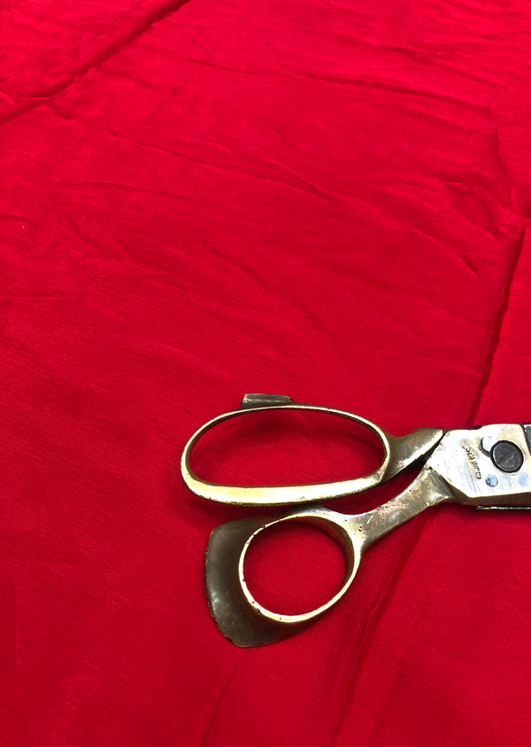 Red Plain  Chinon Chiffon