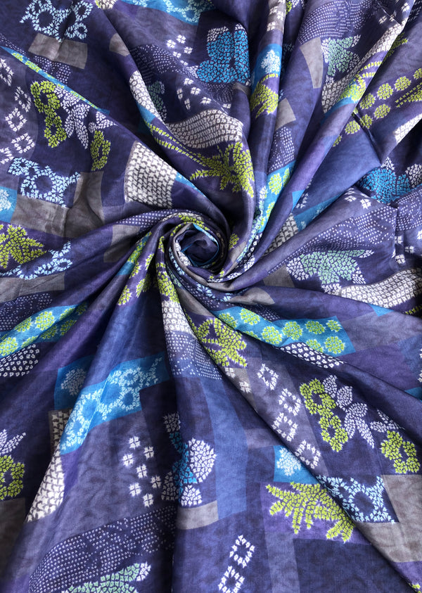 Blue Abstract Print Muslin