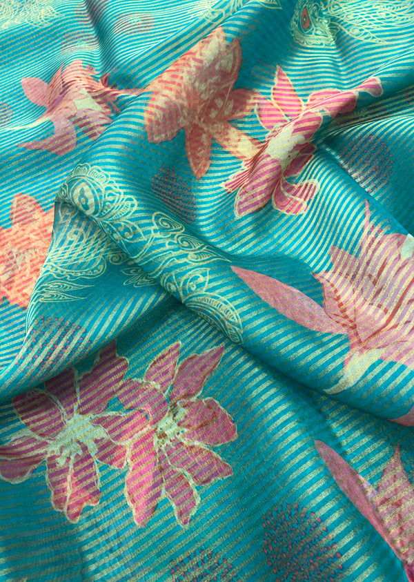 Sky Floral Print Tissue
