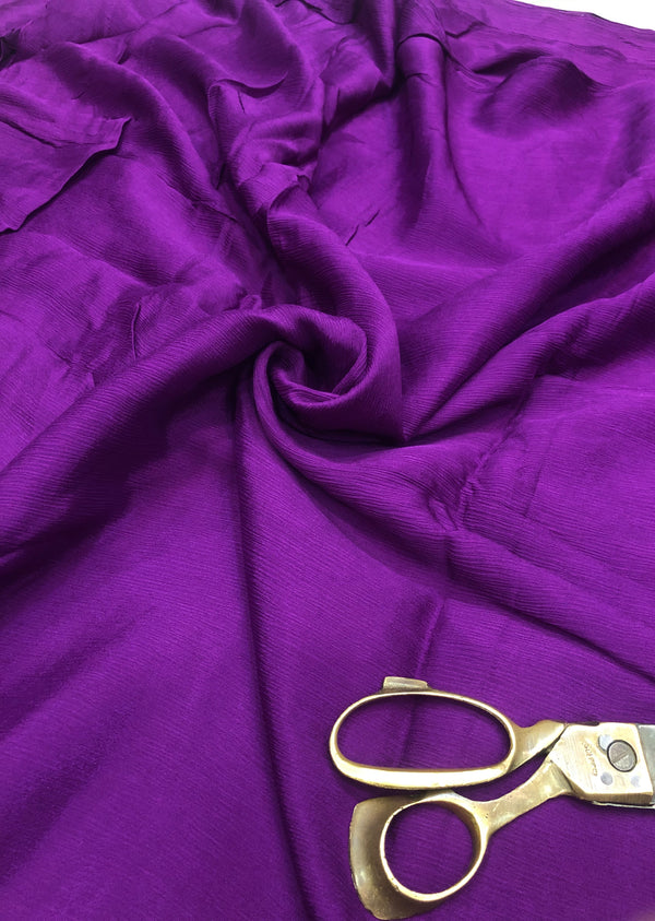 Purple  Plain  Chinon Chiffon